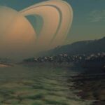 Иллюстрация: Вид на Сатурн с Титана